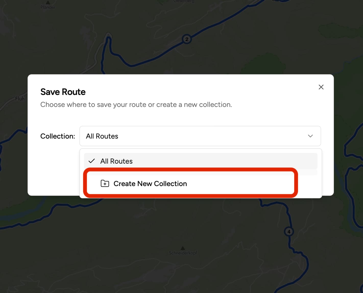 Creating a new collection in Traili - step 2