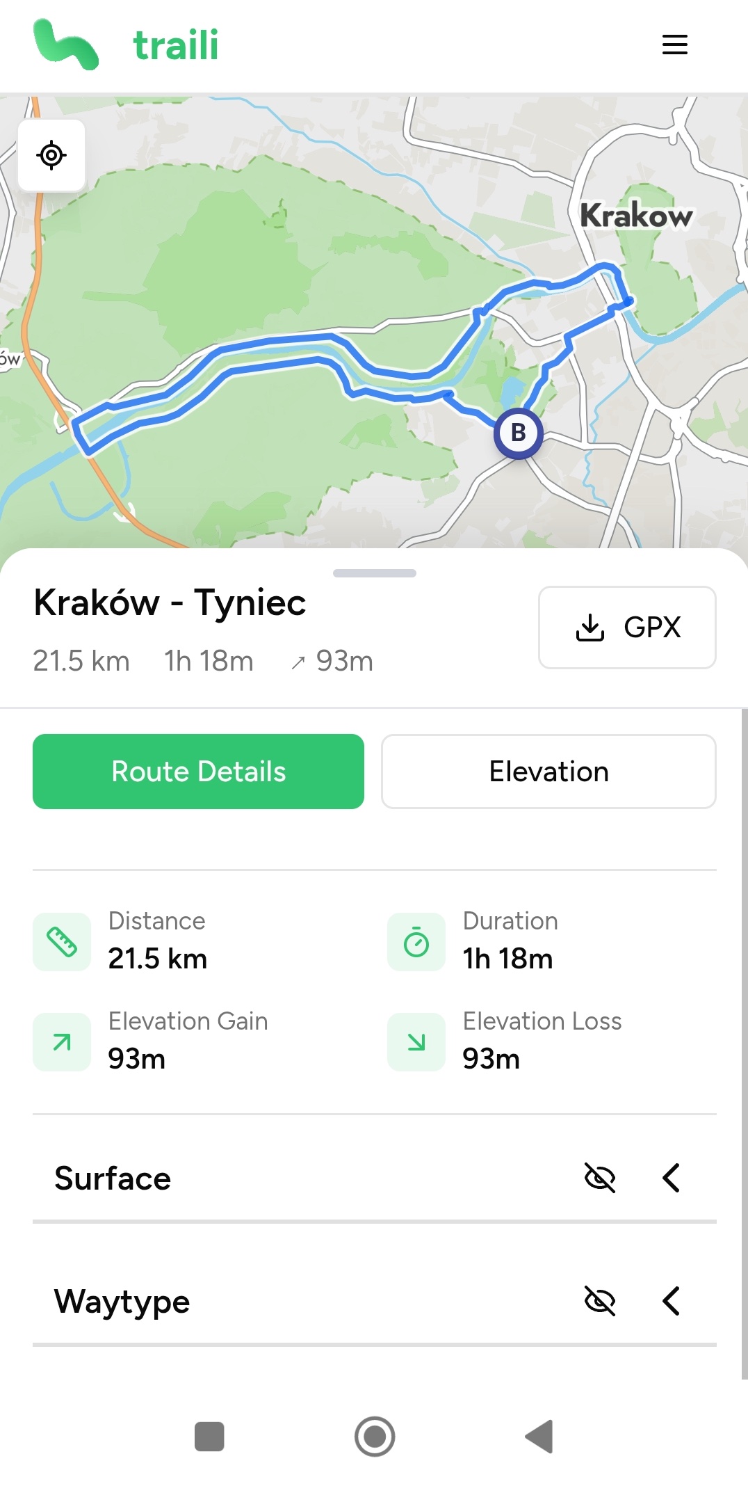 Improved route preview on mobile